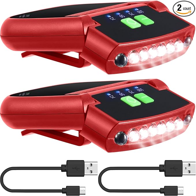 Mudder LED Clip on Cap Lights USB Rechargeable Cap Flashlight Clip Waterproof by Mudder