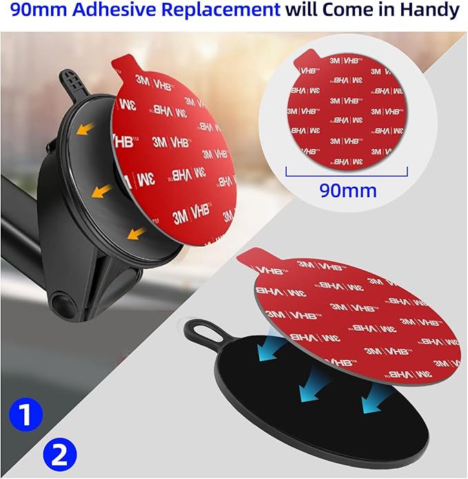 Dashboard Pad Mounting Disk for Suction Cup, 3.75” Large Plastic Extra Strong - Image 6