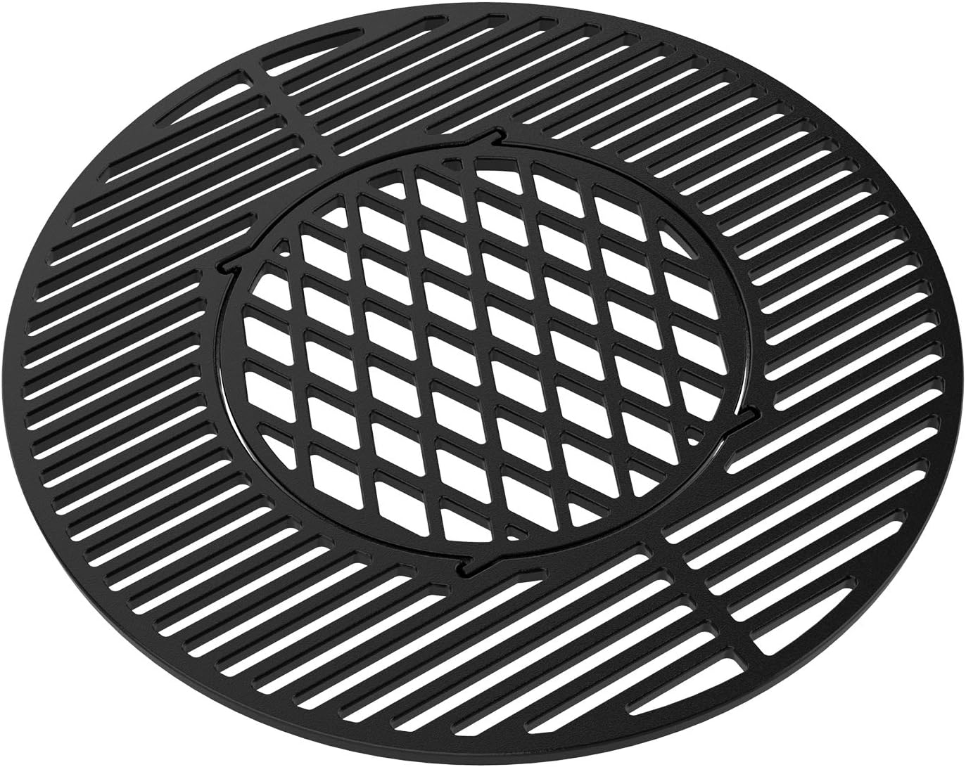 onlyfire Cast Iron Grill Grate Replacement Gourmet BBQ System for Weber 22inch Kettle Charcoal Grills