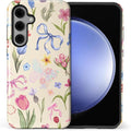for Samsung Galaxy S25 Case, HL2 Aesthetic Flower Preppy Collage Hybrid 2 Layer by Unknown
