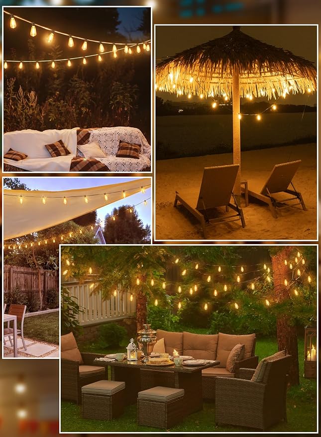 Ollny Outdoor String Lights 160FT, Shatterproof Connectable Patio Lights - Image 8