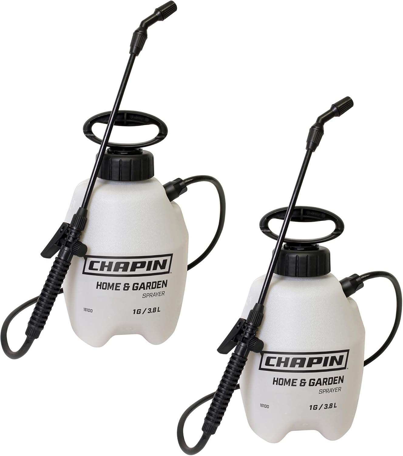 Chapin International 16109 1-Gallon Value Pack Lawn and Garden Pump Sprayer, Made in The USA, for Spraying Weeds, Insects, Fertilizers, 2-Pack, Translucent White