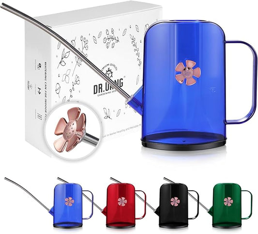 Watering Can Indoor for House Plants Small Watering cans with Long Spout Flower Model Sprinkler Head 1.2L (Blue, 1.2L)