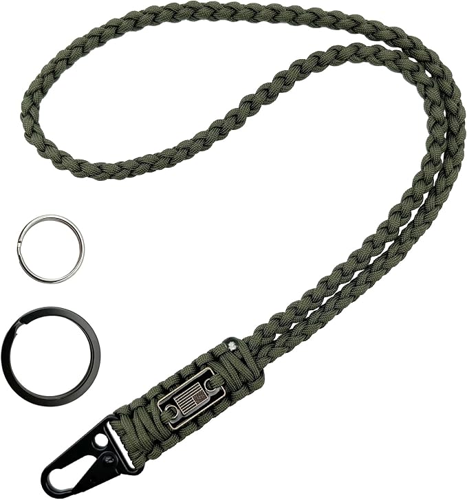 DDOUT Heavy Duty Paracord Lanyard 550 Paracord Braided Keychain - Image 2