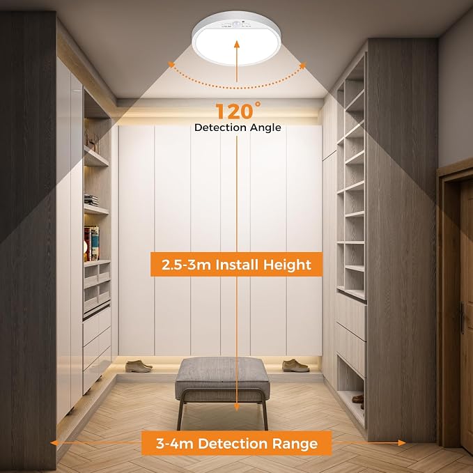 slochi 4Pack Motion Sensor Light Indoor Wired PIR, 3000K/4000K/6500K Closet - Image 5