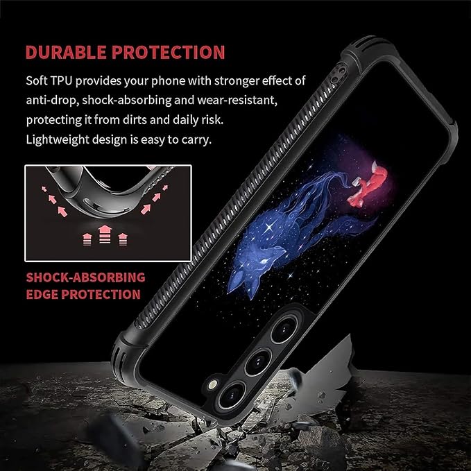 for Samsung Galaxy S23 Plus Case, Galaxy Fox Wolf Pattern Graphic Design Girl - Image 2