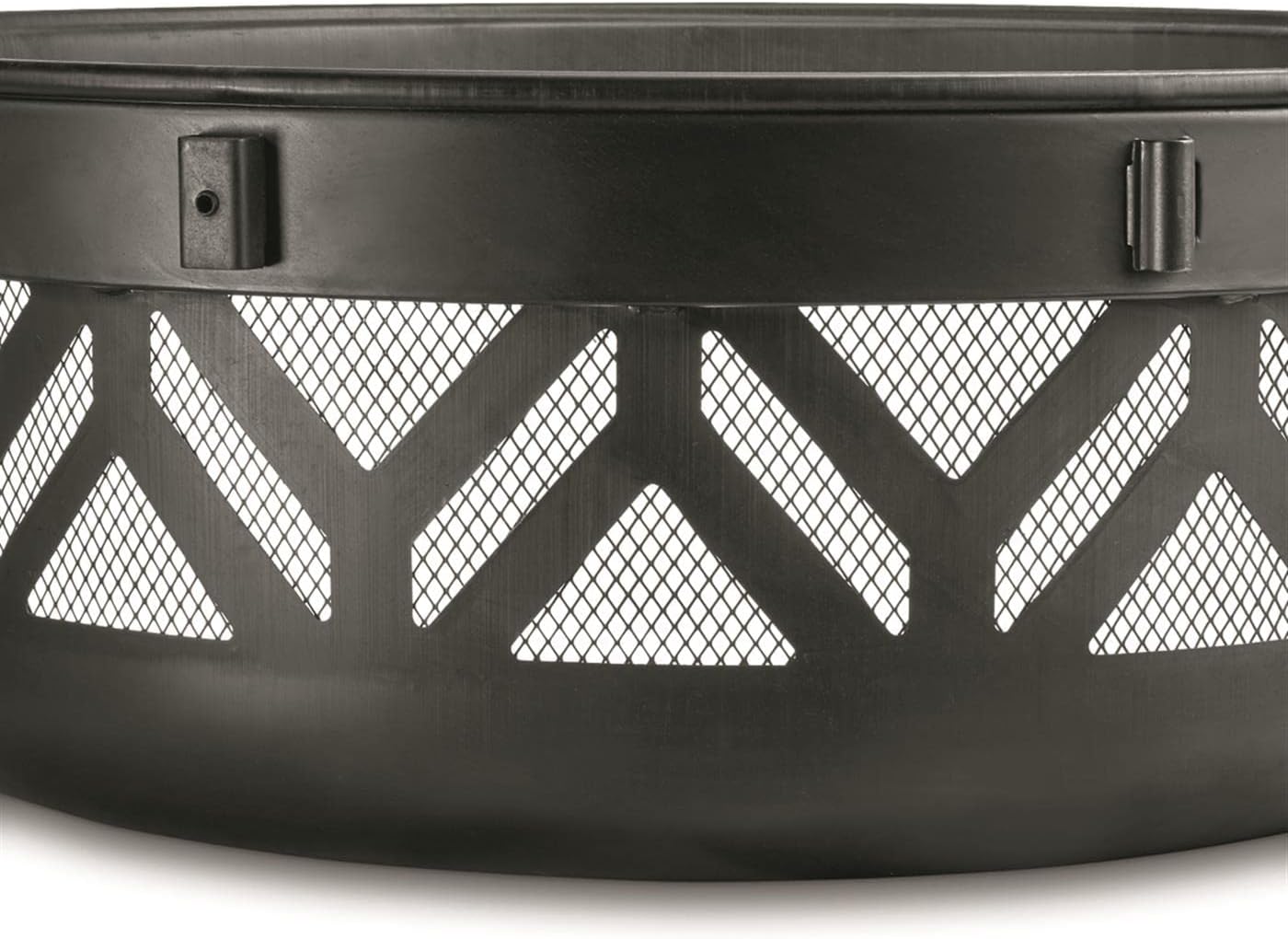 Castlecreek 47" Fire Pit BBQ Grill Outdoor Wood Burning Steel Log Firepit for Camping, Grilling, Smores, Yard, Cooking Outside, Barbecue, Bonfire Geometric