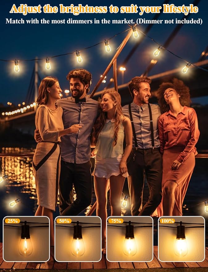 Brightever Outdoor String Lights Waterproof, 200FT Extra-Long LED Patio Lights - Image 6