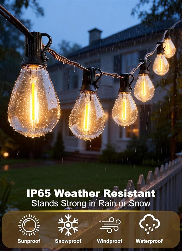 200FT Outdoor String Lights Waterproof, 76+2 Shatterproof S11 LED Bulbs - Image 5