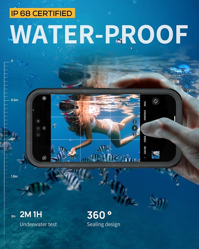 Lanhiem for iPhone 15 Pro Max Waterproof Case, Dustproof Case Built-in Screen - Image 2