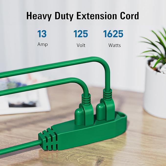 K KASONIC - 12-Feet 3 Outlet Extension Cord, UL Listed, 16/3 SJTW 3-Wire - Image 2
