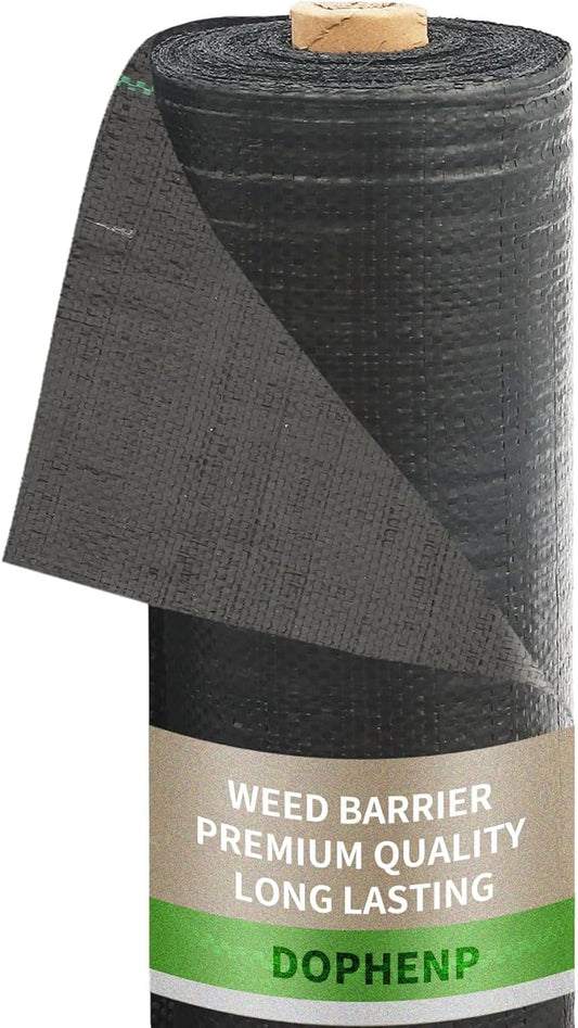 3x100ft 3.2OZ, Weed Barrier Landscape Fabric Heavy Duty, Woven Weed Control Fabric, High Permeability Good for Flower Bed, Geotextile Fabric Underlayment, Driveway (4ft*300ft)