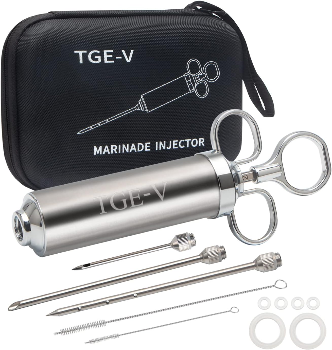 Meat Injector Syringe, Injector Marinades for Meats, Turkey, Brisket; Come with 3 Marinade Injector Needles; Meat Injectors for Smoking and BBQ, 2-OZ