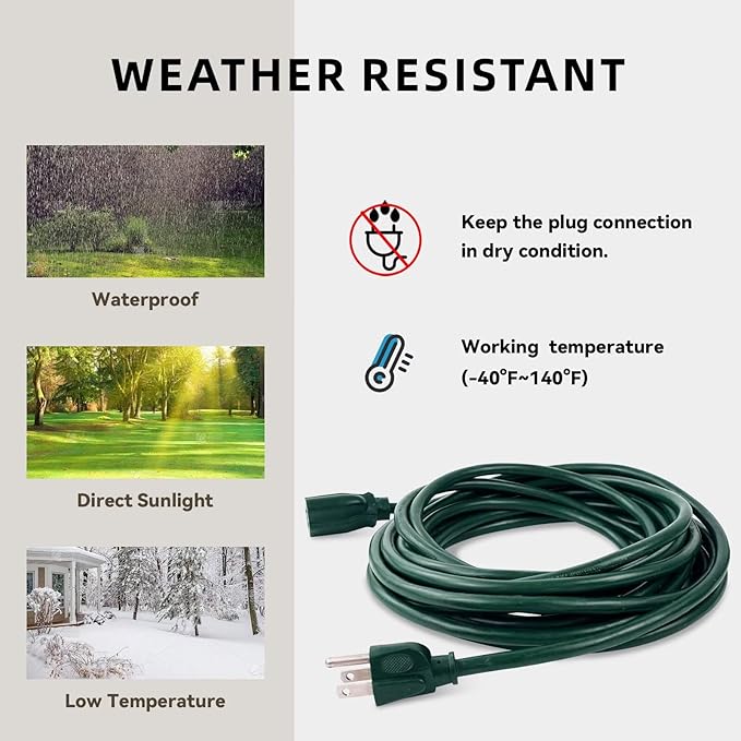 8ft Outdoor Extension Cord for Christmas Decorations - Image 5