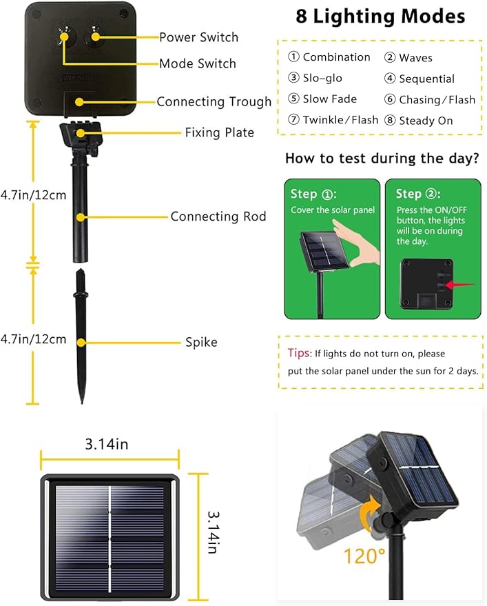 4 Pack 400 LED Solar String Lights - Image 4