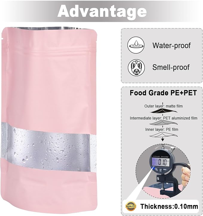 4"x6" 120pcs Mylar Bags for Food Storage, Smell Proof Bag - Image 3