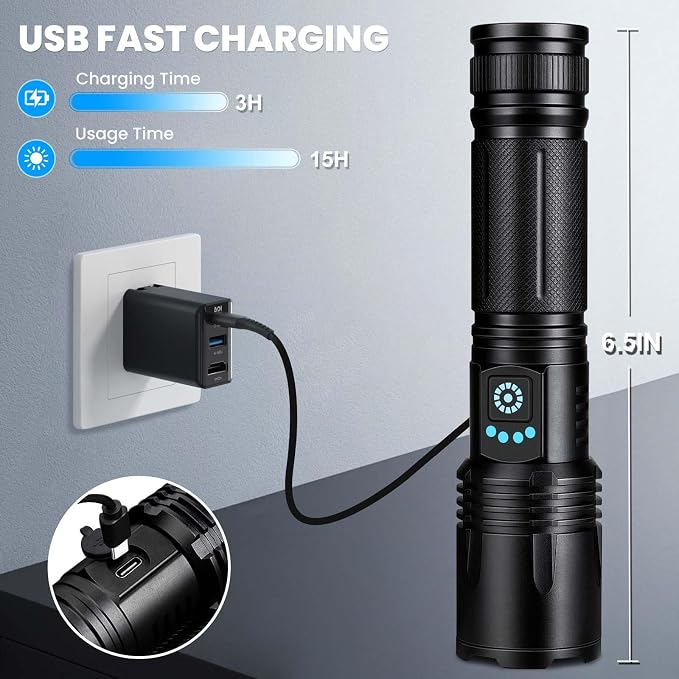 Rechargeable Flashlights High Lumens, 000 Lumens Super Bright Led Flashlights - Image 3