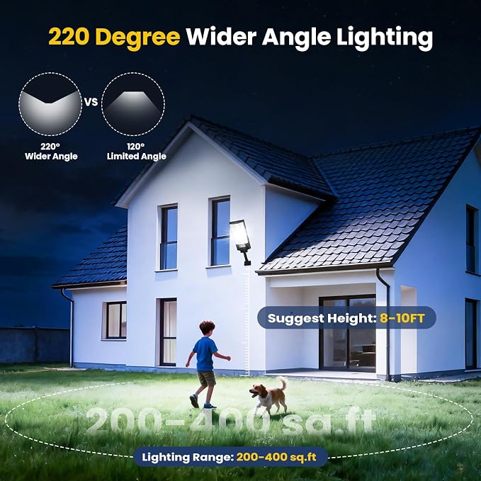 Solar Lights Outdoor Waterproof, 12000LM 6500K LED Dusk to Dawn Solar Street - Image 2