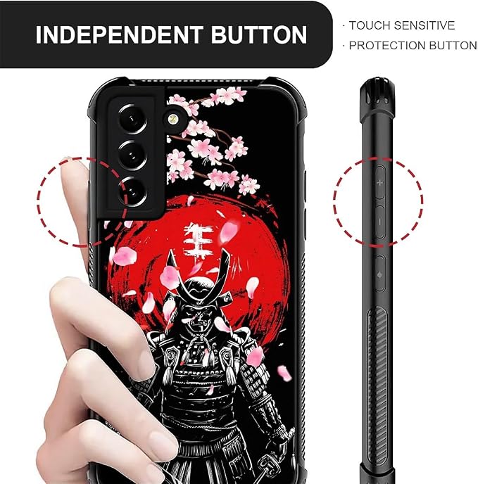 for Samsung Galaxy S22 Case, Sakura Japanese Samurai Pattern Graphic Design - Image 4
