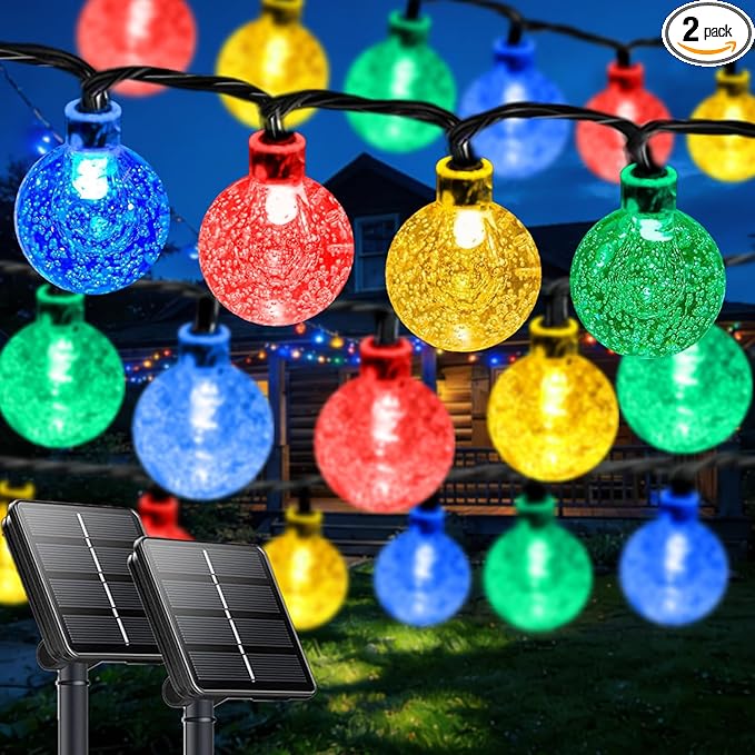 Multicolor Solar String Lights Outdoor, Patio decorations by LORRYTE