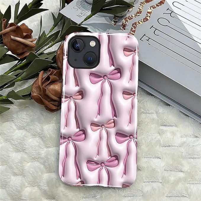 for iPhone 15 Plus Case, HL2 Abstract Ribbons Bows Hybrid 2 Layer Hard Shell - Image 4