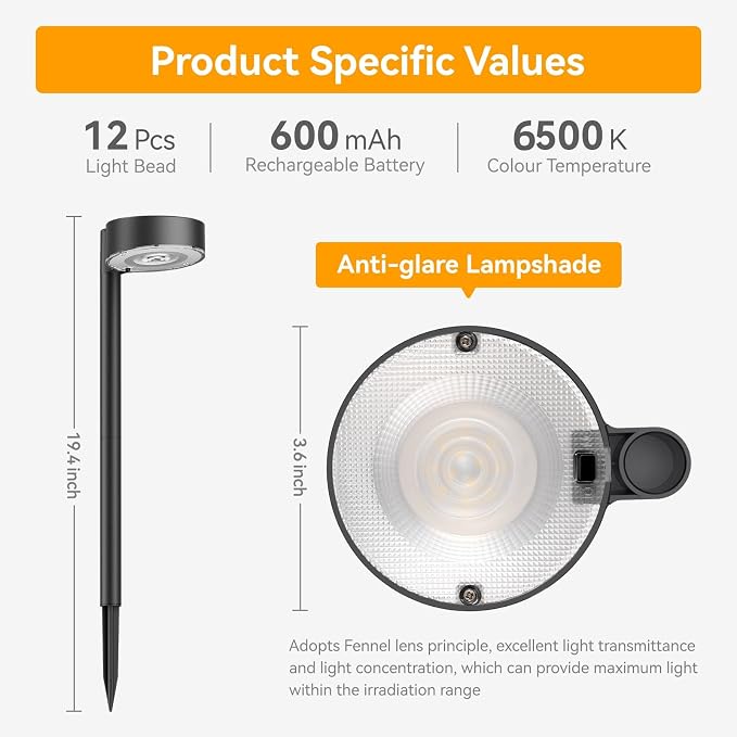 Ahaorigin 8 Pack Solar Pathway Lights Outdoor, 12 Brighter LED Solar Lights - Image 5
