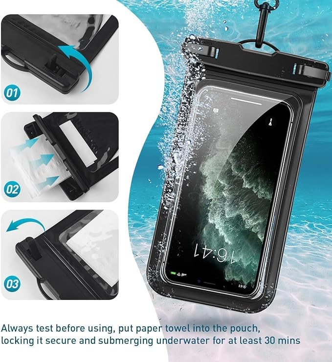 Waterproof Phone Case, with Inside Card Pack, IPX8 Under Water Phone Bag - Image 5