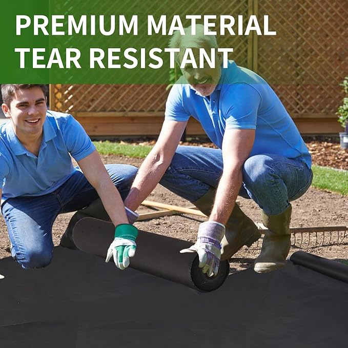 Non-Woven Weed Barrier Landscape Fabric, Durable Heavy-Duty Weed Removal Block, Easy to Set, Excellent Weed Control (3.2 oz) (2.6FT*32FT)
