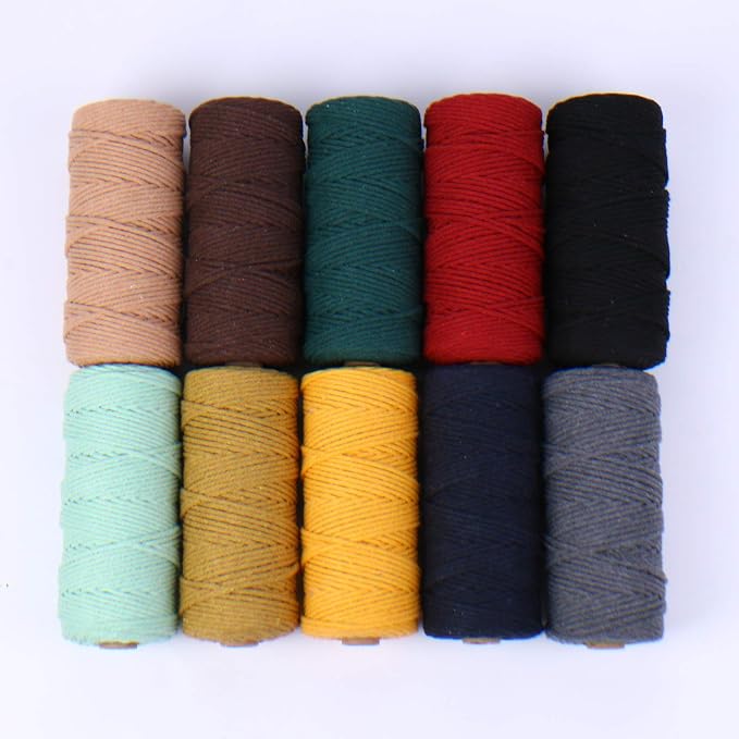 Teal Macrame Cord 3mm x 109Yards, Colored Cotton Rope Craft Cord Colorful - Image 5