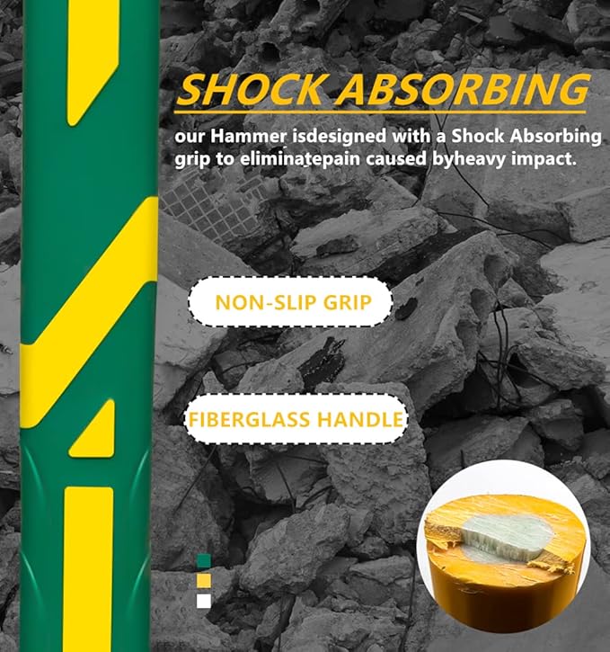 Cutter Mattock, 36" Heavy Duty Pick Axe with Forged Heat Treated Steel Blades Hoe for Weeding, Prying and Chopping, Digging Tool with Fiberglass Handle (36.3inch, Yellow)