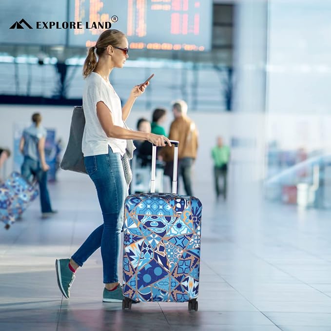 Explore Land Travel Luggage Cover Suitcase Protector Fits 23-26 Inch Case - Image 6