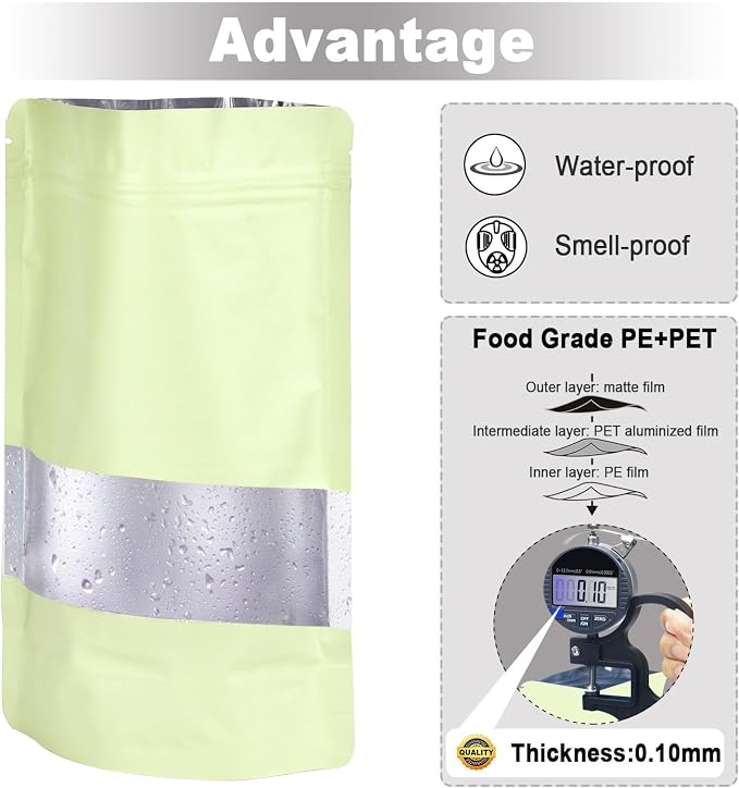 3.5"x5" 120pcs Mylar Bags for Food Storage, Smell Proof Bag - Image 3