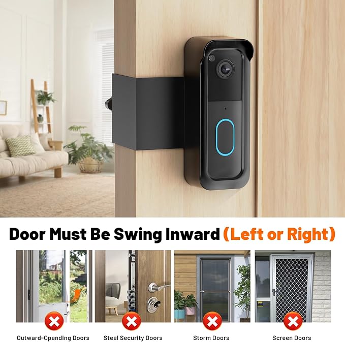 Blink Doorbell Mount, 2nd Gen Anti-Theft Blink Doorbell Camera Mount No Drilling - Image 2