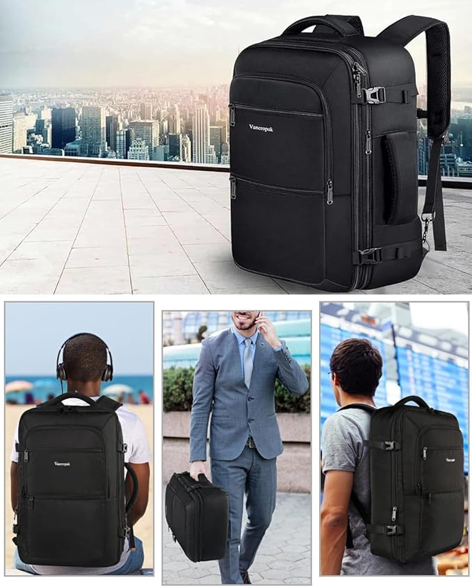 Vancropak 35L Carry on Bags for Airplanes, Luggage Backpack for Travel - Image 8