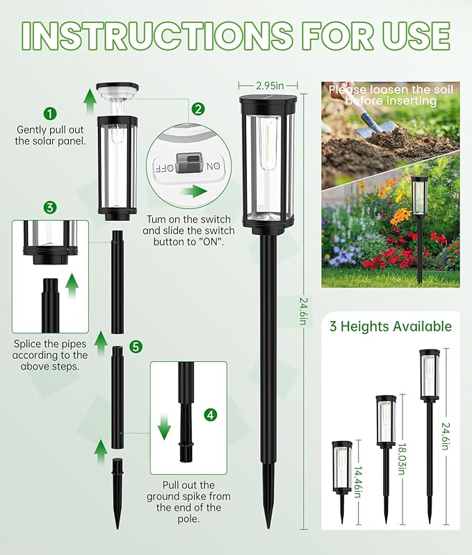 BITPOTT Bright Solar Pathway Lights Outdoor, 8 Pack Solar Powered Garden Lights - Image 7