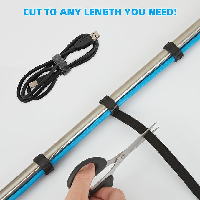 75 ft x 1/2 inch Hook and Loop Roll, Reusable Fastening Cable Ties, Office and - Image 3
