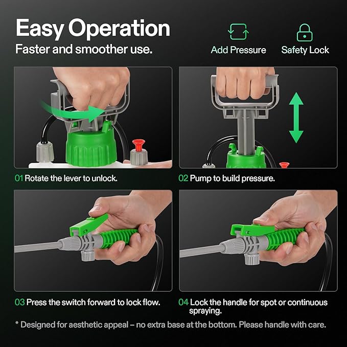 VIVOSUN Pump Sprayer 1.8 Gallon, Portable Water Spray Bottle in Lawn and Garden Yard, Weed Sprayer for Plants with 3 Nozzles, Adjustable Shoulder Strap, Pressure Relief Valve