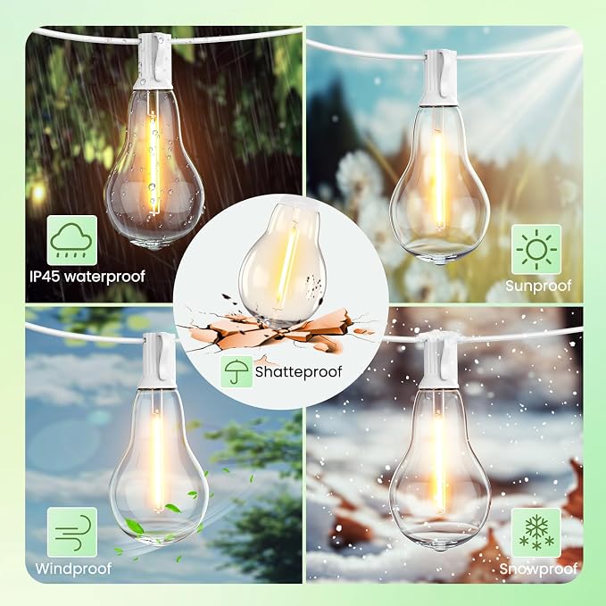 String Lights for Outside 200FT Patio Lights, LED String Light - Image 5