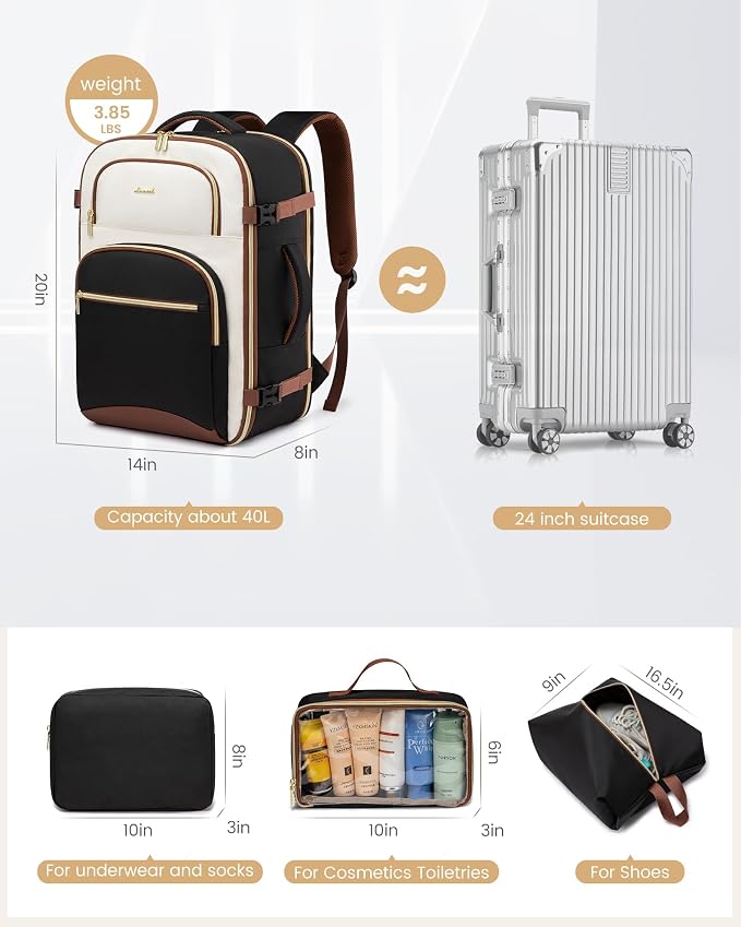 LOVEVOOK Travel Backpack for Women, 50L Airline Approved Carry On Backpack - Image 5