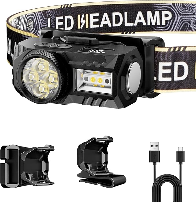 LED Rechargeable Headlamp, 6 Modes by SHILIPAIProfessionalLighting