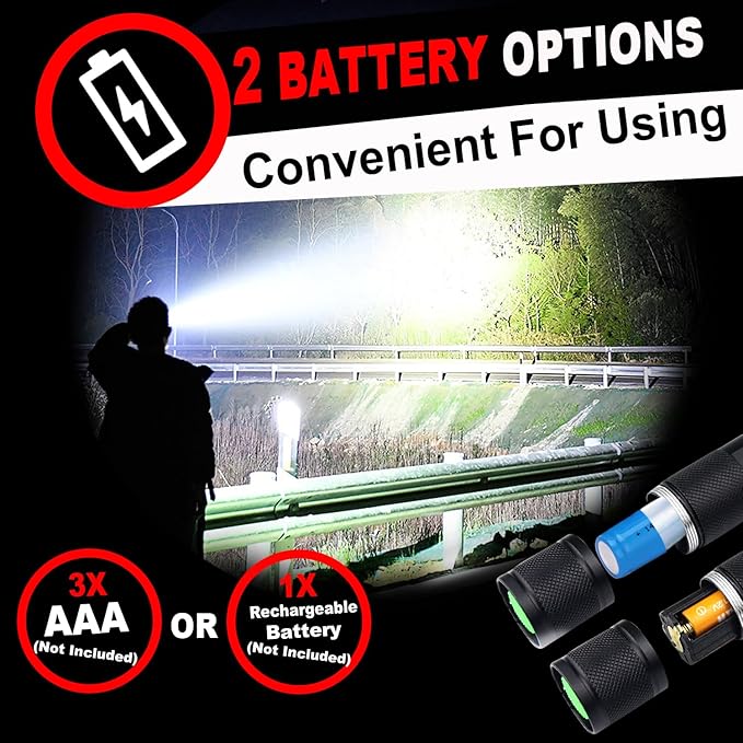 1 Mode Flashlights 4 Pack, Bright Zoomable LED Tactical Flashlight High Lumens - Image 4