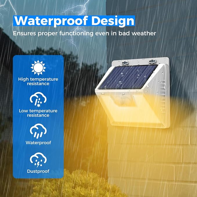 Peasur Solar Lights Outdoor Motion Sensor, 3 Modes Solar Security Wall Lights - Image 5