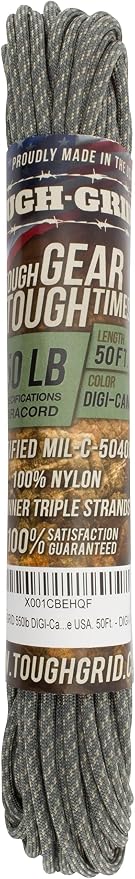 TOUGH-GRID 550 Paracord, Type III Mil-Spec Nylon Rope - 50 Ft Digi-Camo - Image 3
