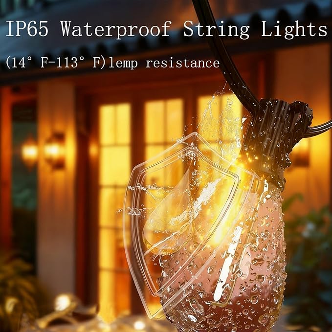 REEMEER 100FT LED Outdoor String Lights - Image 5