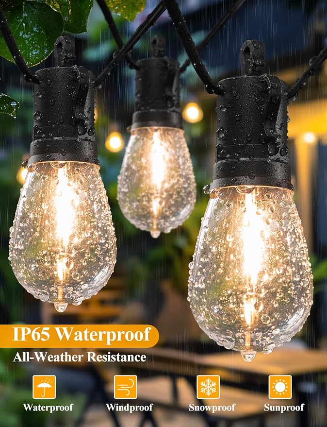Brightever 150FT Outdoor String Lights, Patio Lights - Image 5