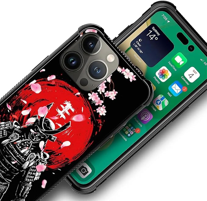 for iPhone 13 Pro Max Case, Sakura Japanese Samurai Pattern Graphic Design Girl - Image 7