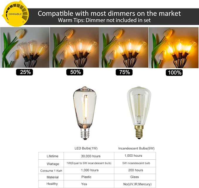 DAMAING Outdoor String Lights 50 FT Waterproof Patio Light String Lights - Image 3
