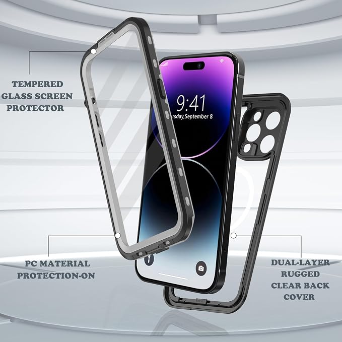 for iPhone 14 Pro Max Case Waterproof, Full-Body Hard Case Built-in - Image 5