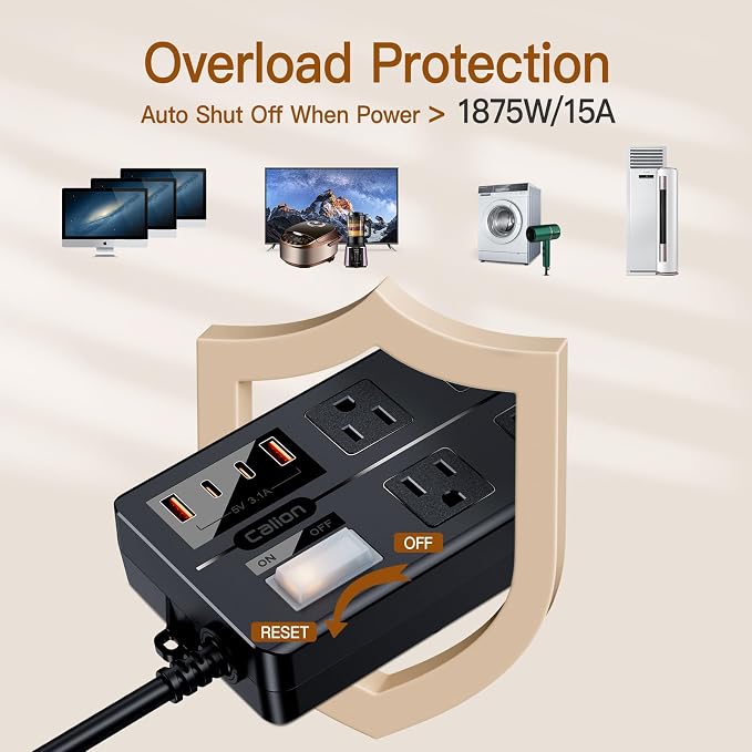 10FT Outdoor Waterproof Power Strip Surge Protector - Image 5