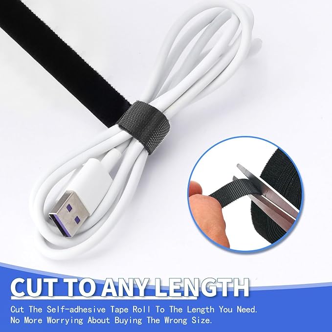 1/2In x 500Ft Reusable Cable Ties Hook and Loop Roll | Tie Down Straps - Image 7